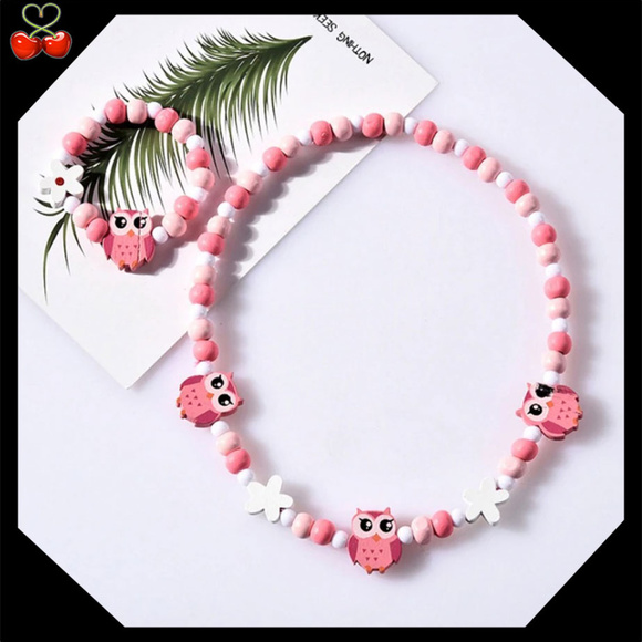 🍒 Natural Wooden Bead 📿 Necklace + Bracelet Set - Picture 5 of 8